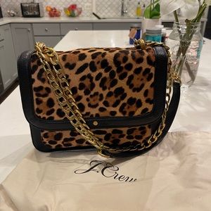Brand new J. Crew pony hair leopard bag.